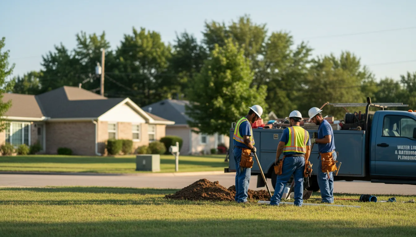 Residential water line and bathroom plumbing service in Cranfills Gap, TX